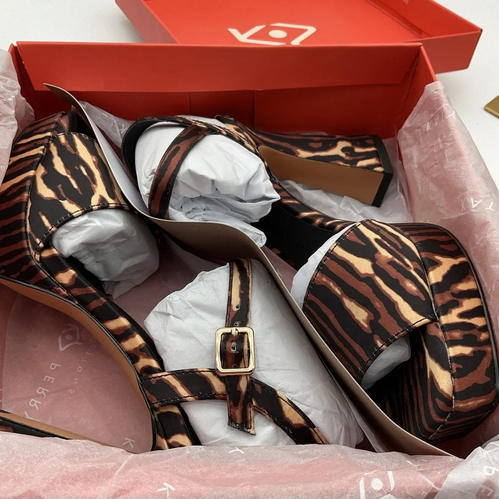 Katy‎ Perry Collections the square linger Animal Print Platform Heels size 6